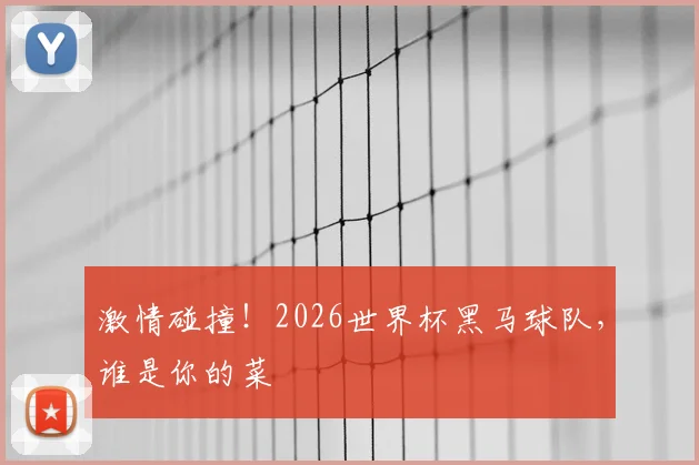 激情碰撞！2026世界杯黑马球队，谁是你的菜